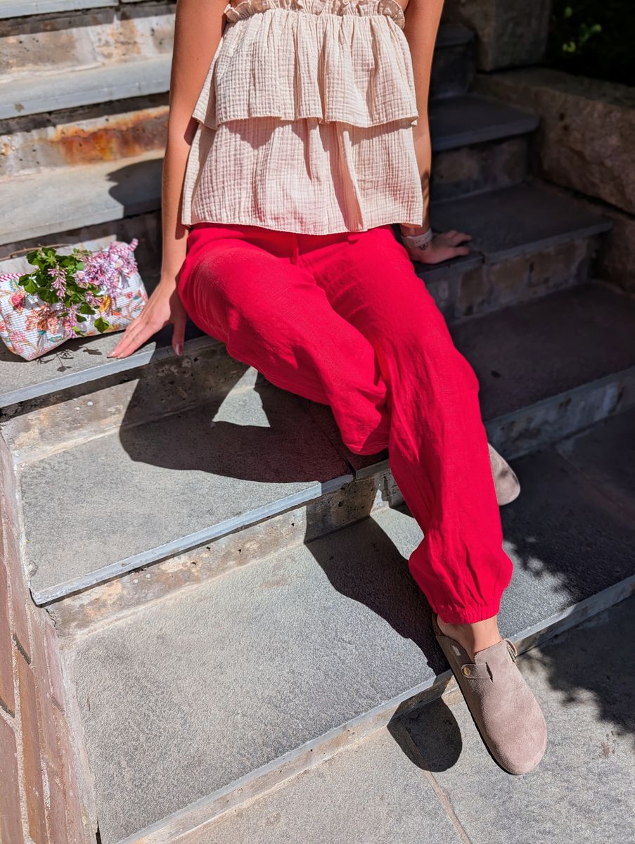 Strawberry Linen Pant