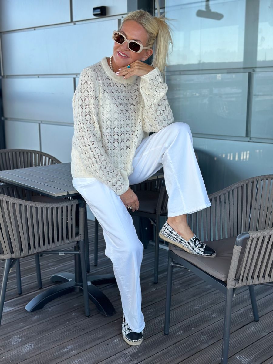 Dana Open Knit Pullover Peppercorn