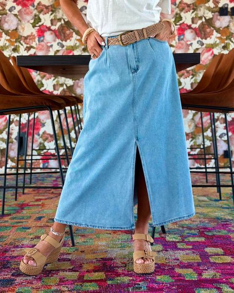 Hovedbilde Aminna Denim Skirt Kaffe