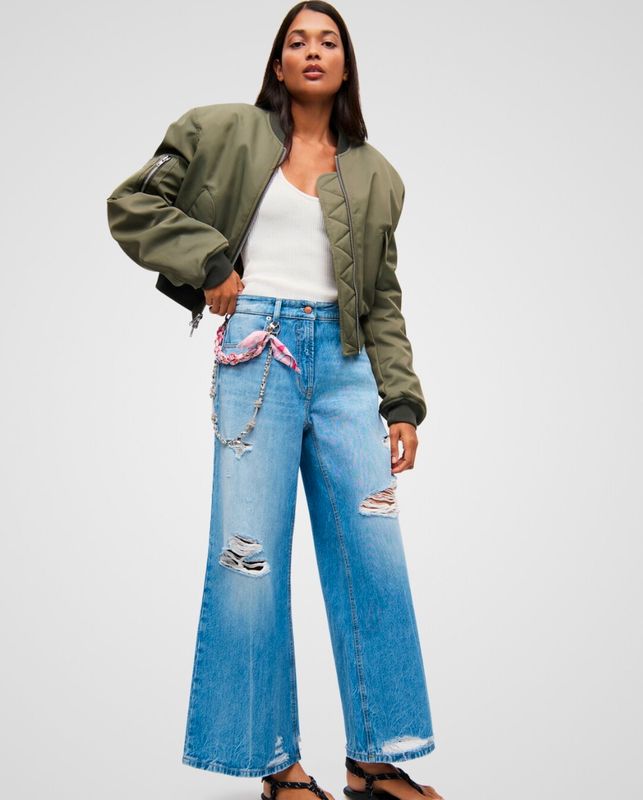 Cambio Palazzo Cropped Authentic Destroy