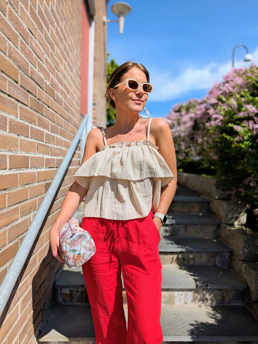 Strawberry Linen Pant