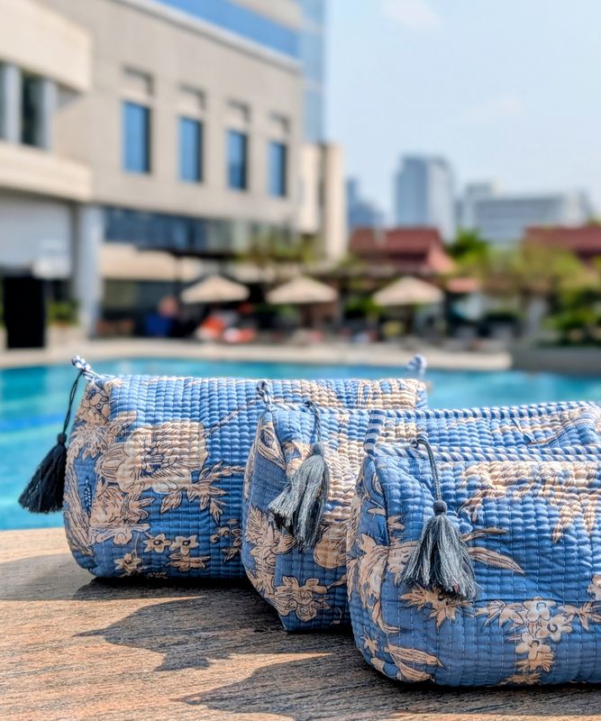 Toilet Bag Blue 3 Pieces